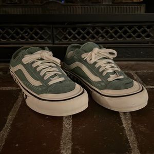 Green Lace Vans/ Checker